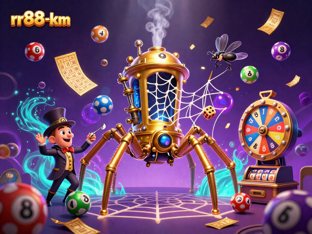 Catch lucky dice in the rr88-km spider's web while enjoying vibrant lottery excitement.