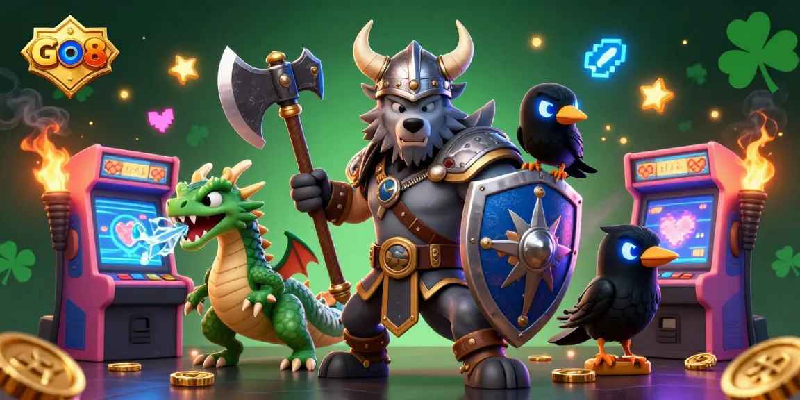 Experience thrilling gameplay with GO8 as the Viking wolf warrior and dragon bring casino excitement to life.