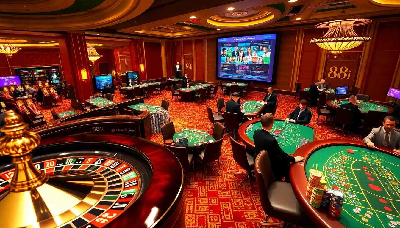 Experience the thrilling games at 88i, featuring vibrant poker chips and roulette wheels.
