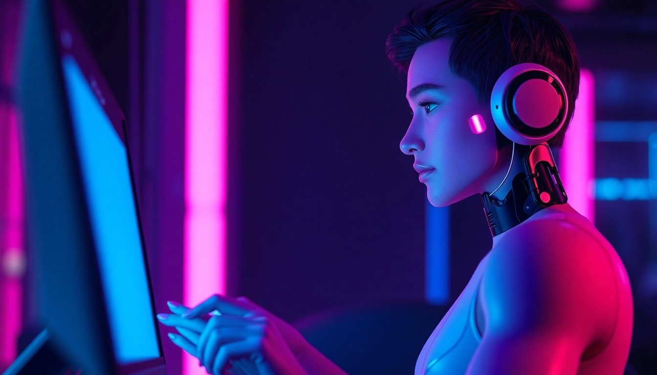 Engaging AI sex chat characters in a romantic digital conversation