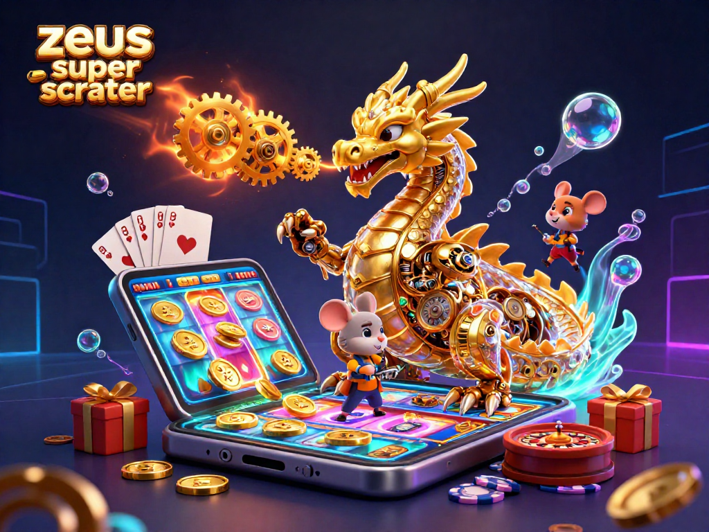 Experience zeus super scatter with vibrant slot game action and engaging graphics in this dynamic illustration.