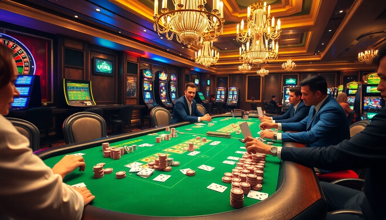 C168 poker table showcasing vibrant chips and serious players engaged in high-stakes gameplay.