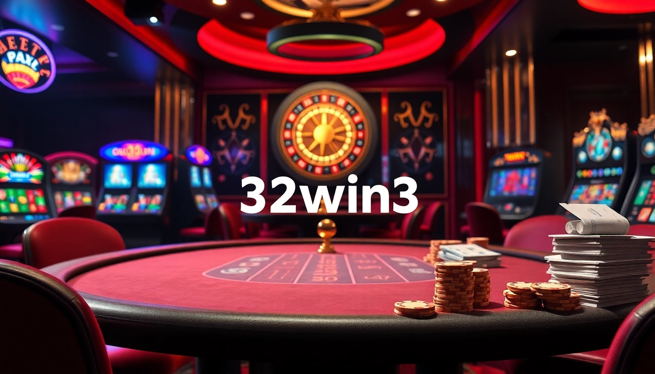 Viewer engaged in an exciting poker game at 32win3 casino, showcasing vibrant chips and cards.