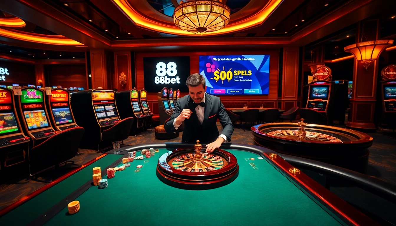 Experience excitement at 88bet casino with vibrant gaming tables and engaging players.
