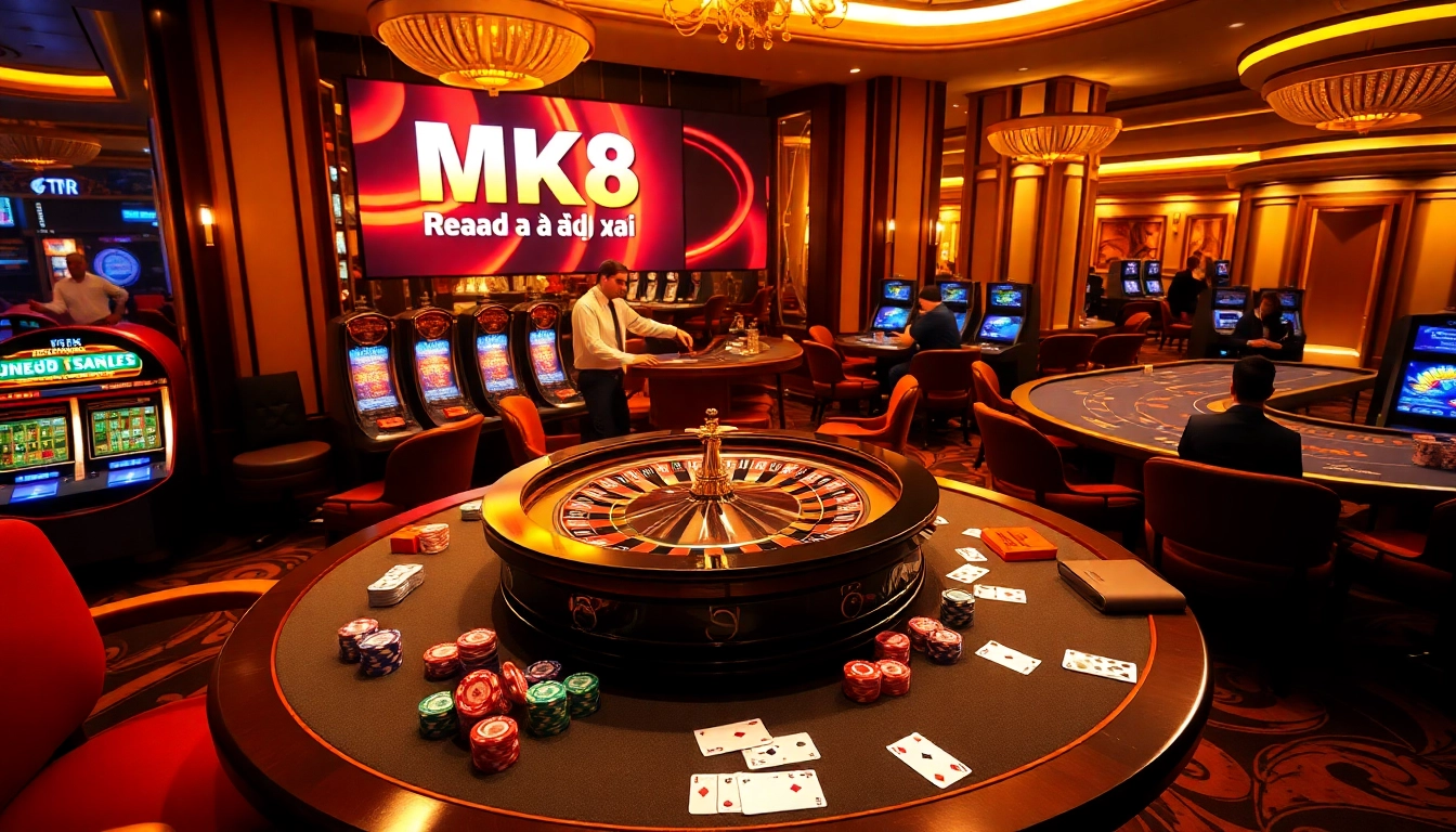 Players engaging in exciting casino games with MK8 โค้ด เคร ดิต ฟรี showcased prominently.