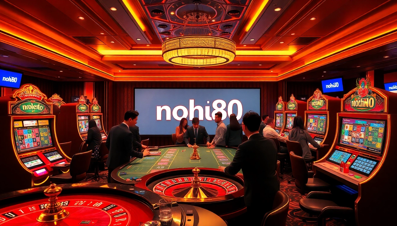 Players are engaging at a luxurious casino table, showcasing unique elements of nohu90 gambling.
