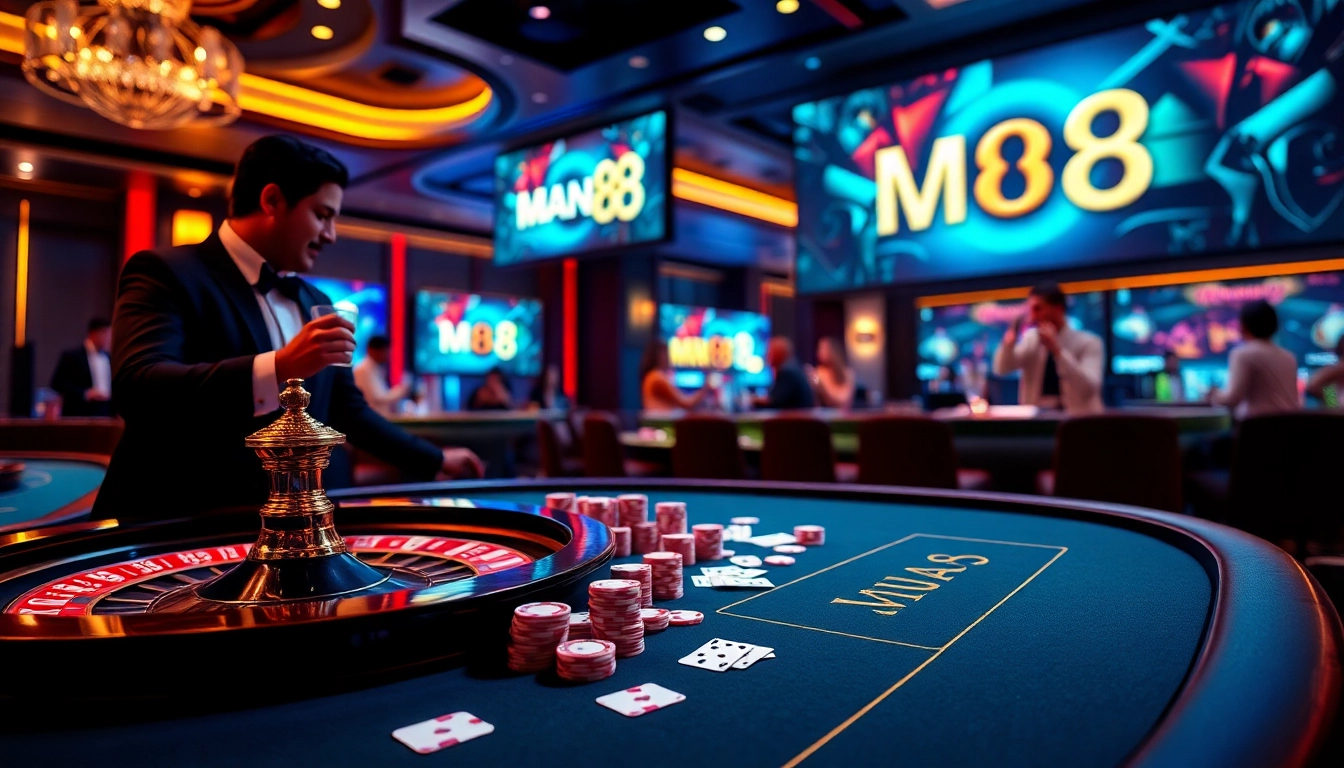 Engaging gamblers at Man 88 casino with vibrant gaming atmosphere and intense gameplay.