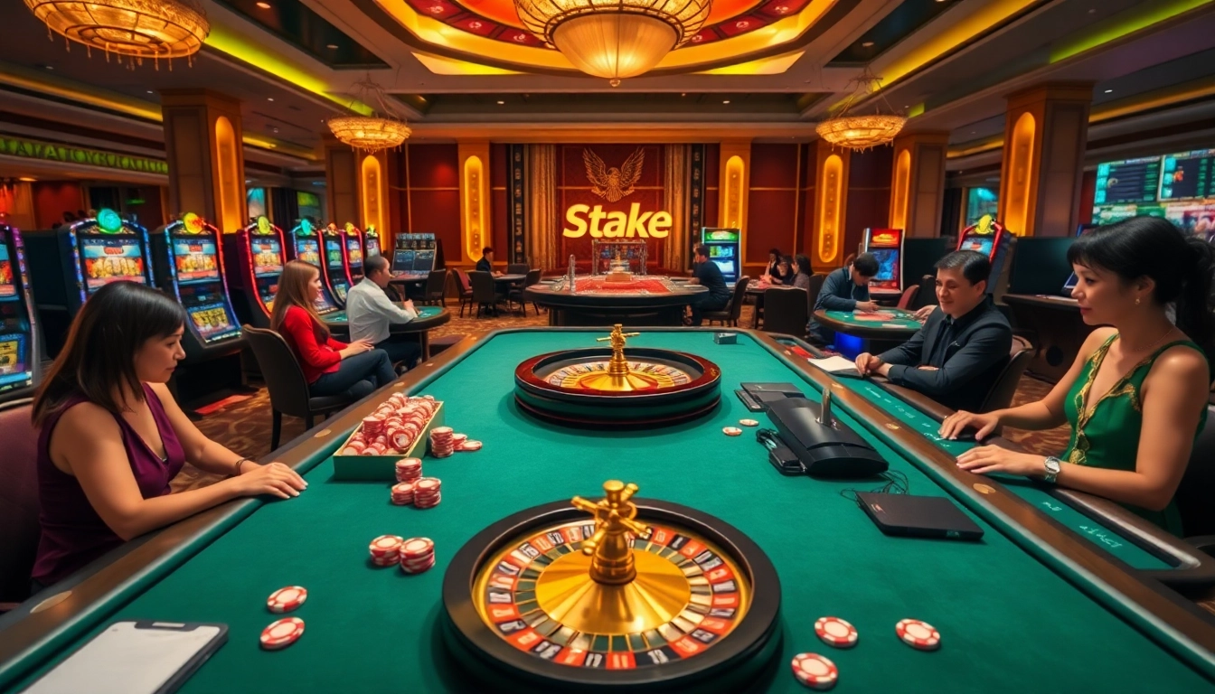 התחוו את ההתרגשות בקזינו Stake עם שולחנות משחק צבעוניים ומכונות מזל.