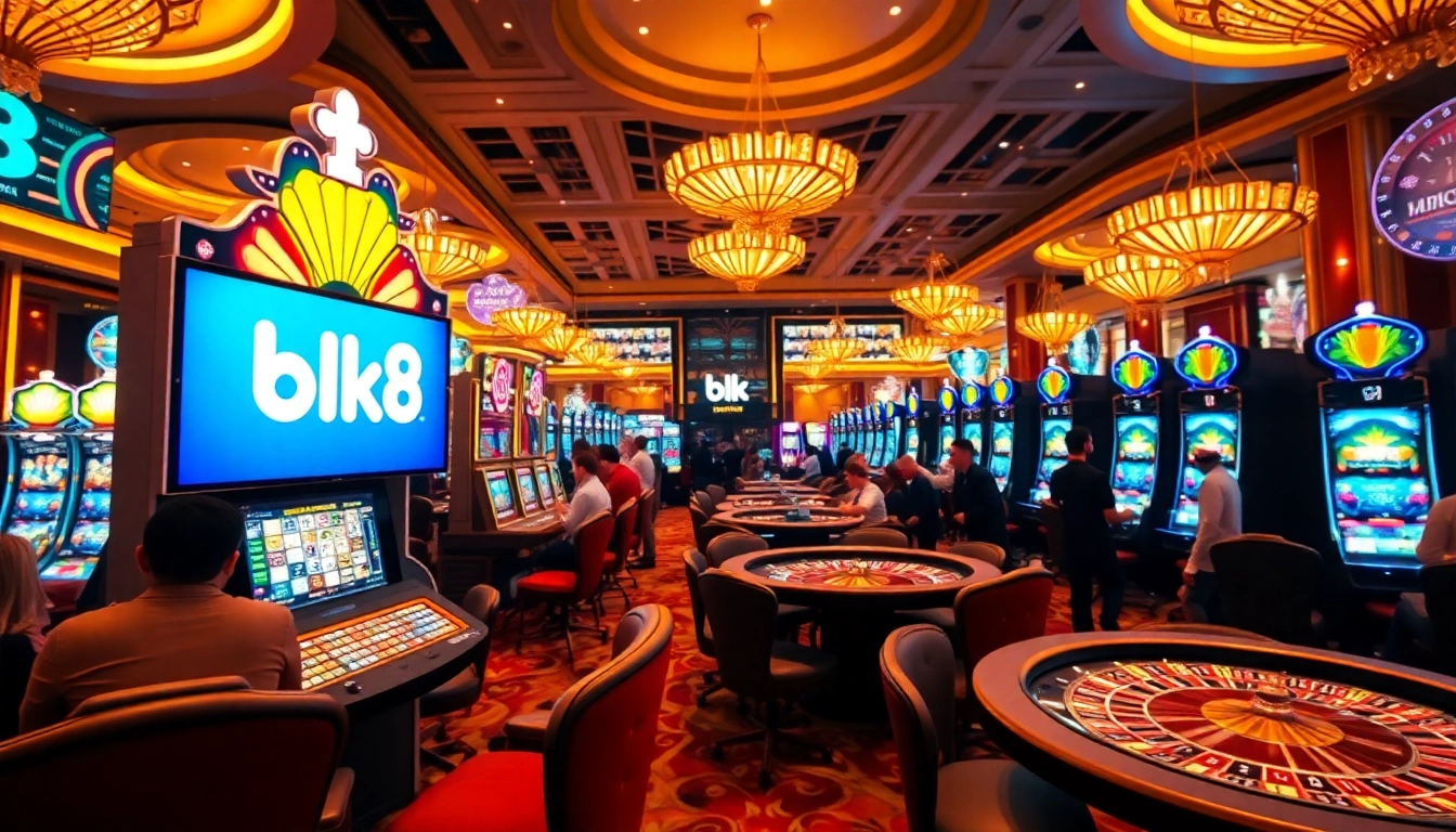Experience the thrill of bk8 สล็อต with vibrant slot machines and a luxurious casino atmosphere.