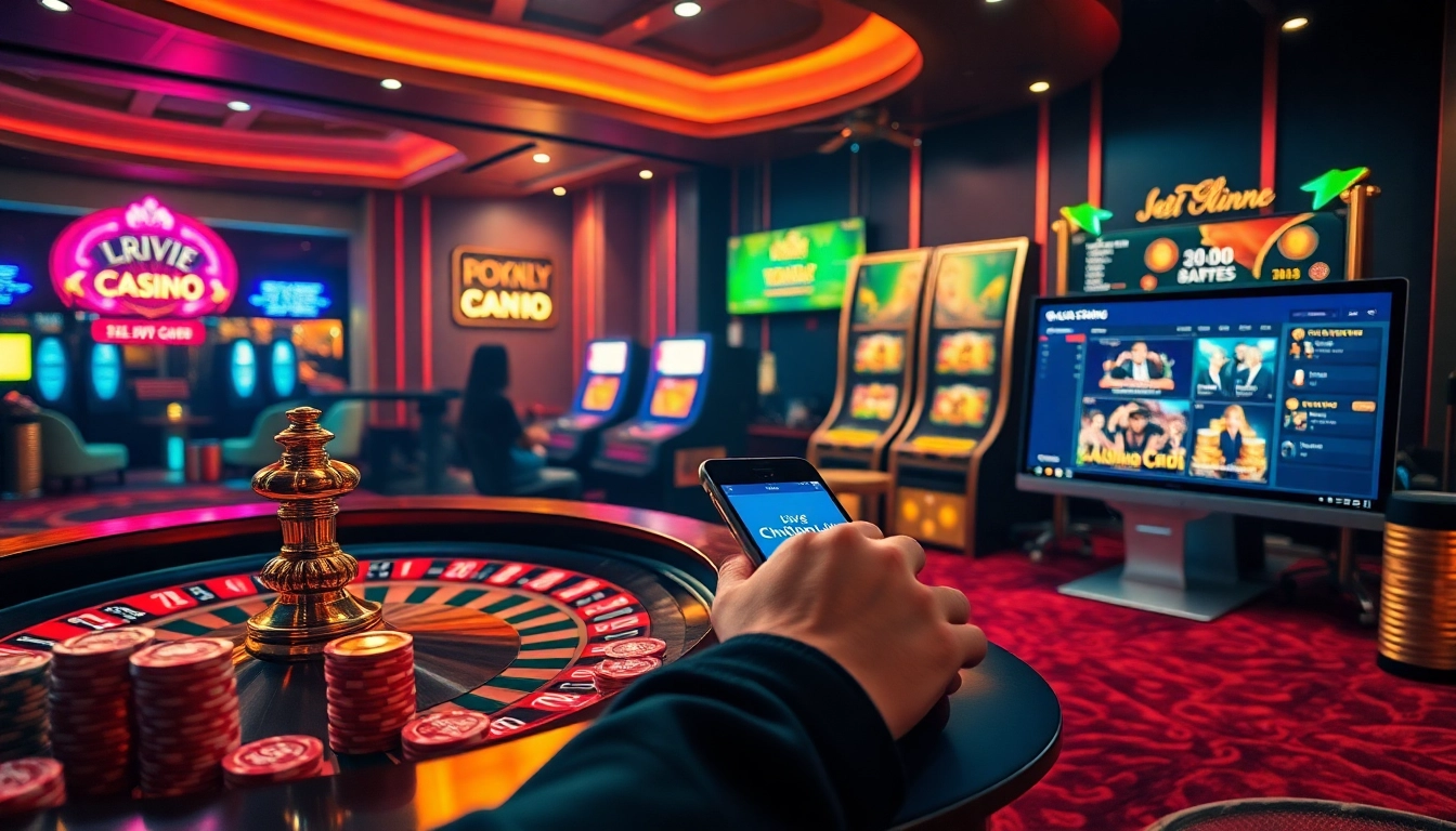 Engage with the vibrant online casino experience on trang chủ BL555 featuring roulette, poker chips, and slot machines.