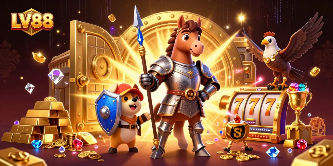Experience thrilling gameplay at LV88 with knights, treasure, and exciting slot action.