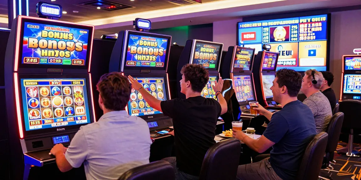 Experience the thrill of Bonus Buy Slots at https://millerargent.co.uk/ with diverse players enjoying vibrant slot machines.