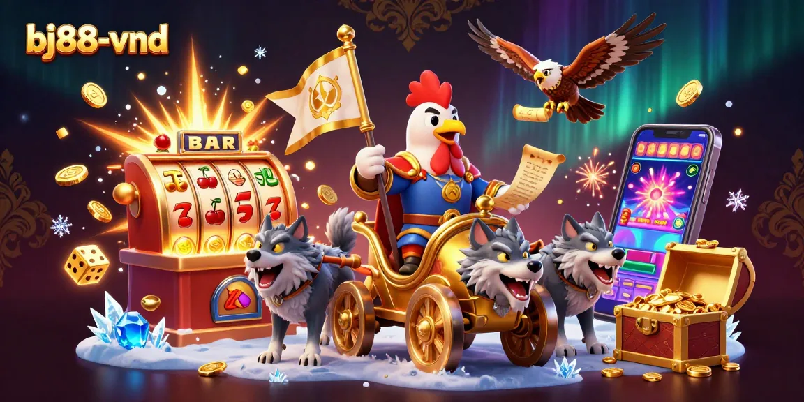 Experience exciting gaming features at bj88-vnd with a vibrant slot machine explosion.