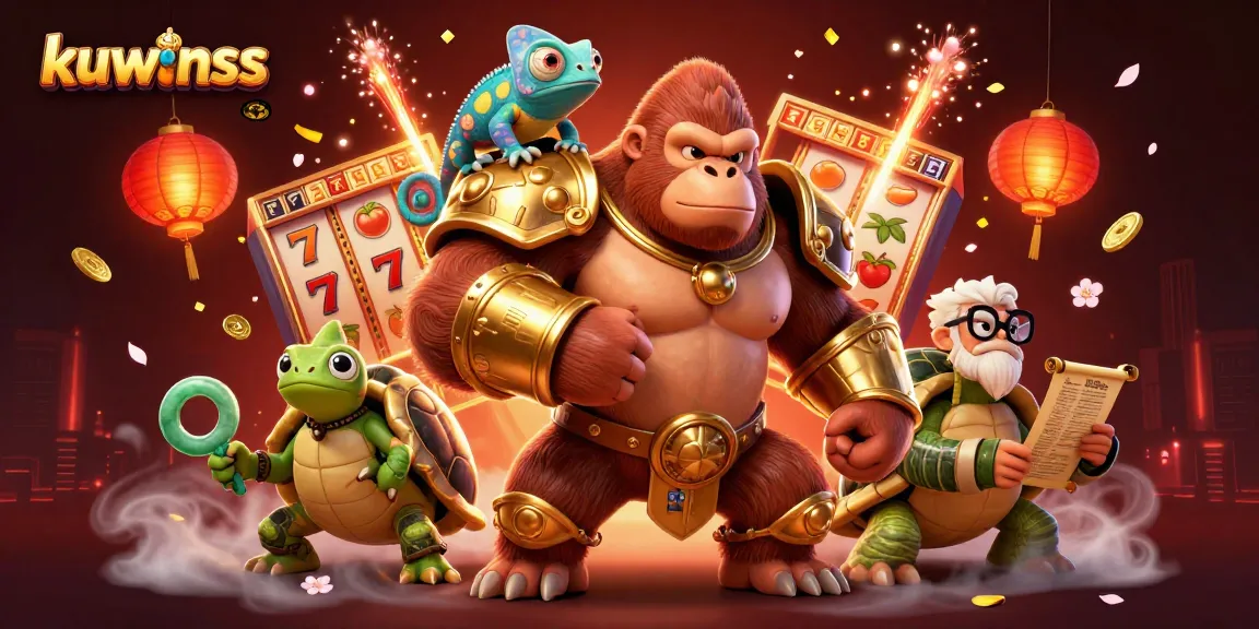 Experience thrilling wins at kuwinss with an entertaining 3D cartoon scene showcasing rich casino elements.