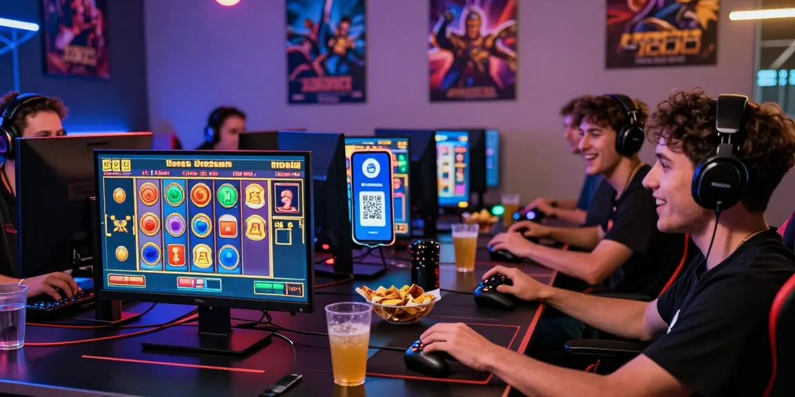 Friends enjoying an exciting slot7000 gaming experience together with QRIS payment integration.